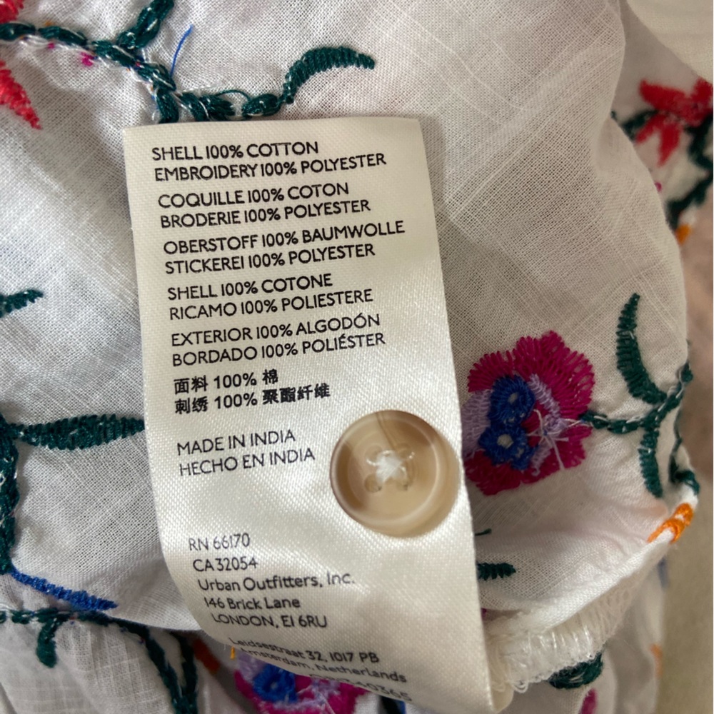 Anthropologie Floral Blouse - White, Purple, Orange - Picture 10 of 10